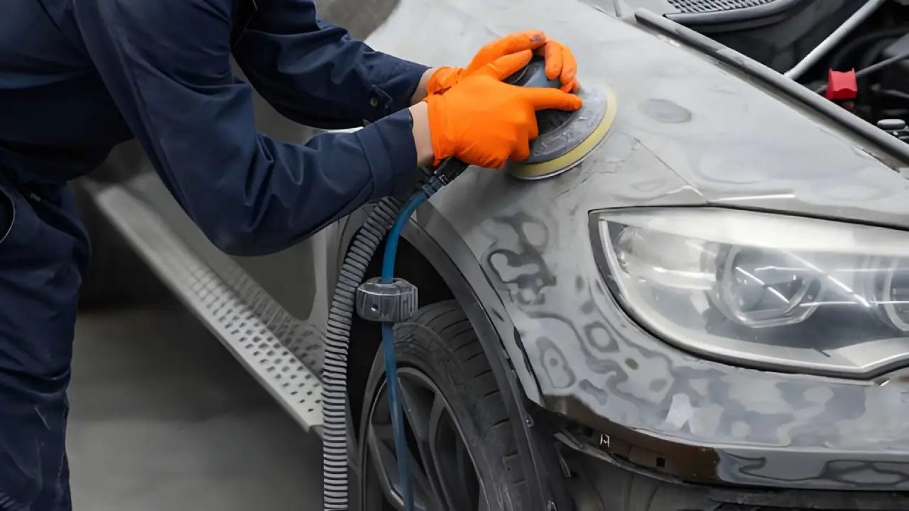 Accident damaged vehicle being repaired at Straight Line Auto Repairs near Heathrow